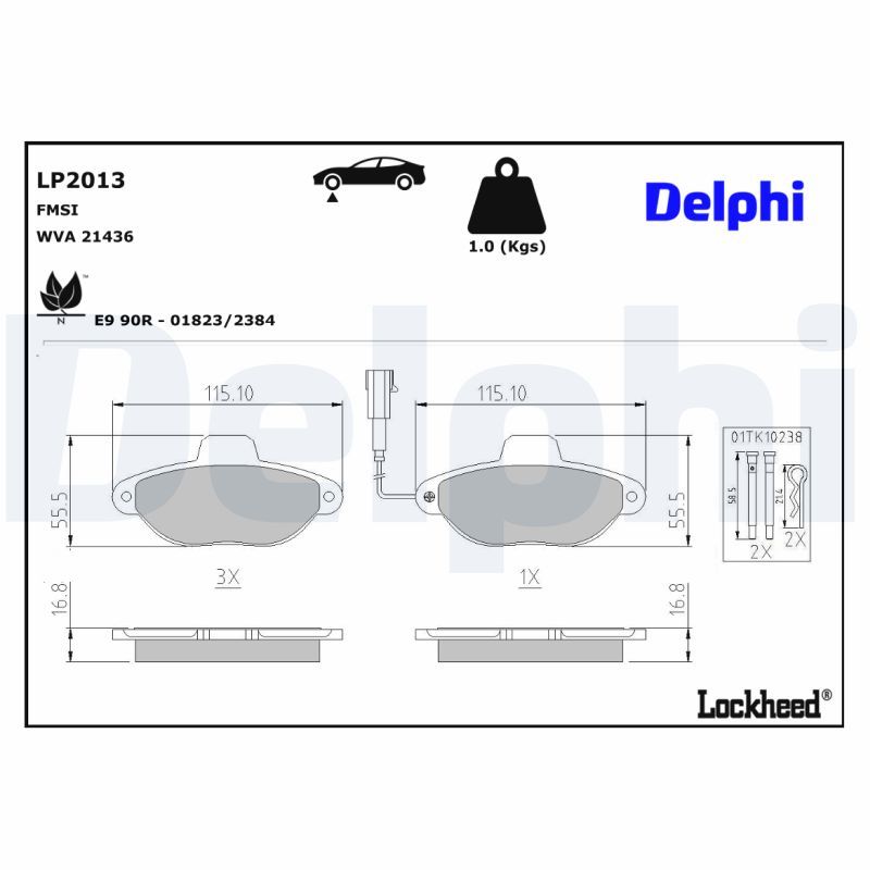 LP2013 Delphi Гальмівні колодки до дисків
