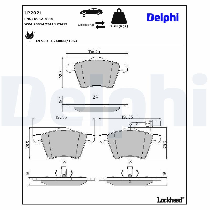 LP2021 Delphi Гальмівні колодки до дисків