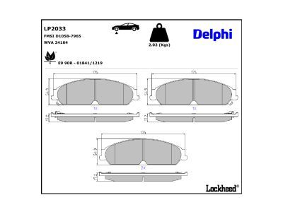 LP2033 Delphi Гальмівні колодки до дисків
