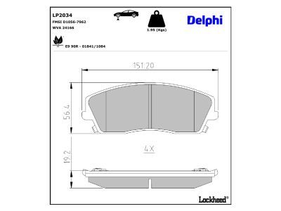 LP2034 Delphi Гальмівні колодки до дисків