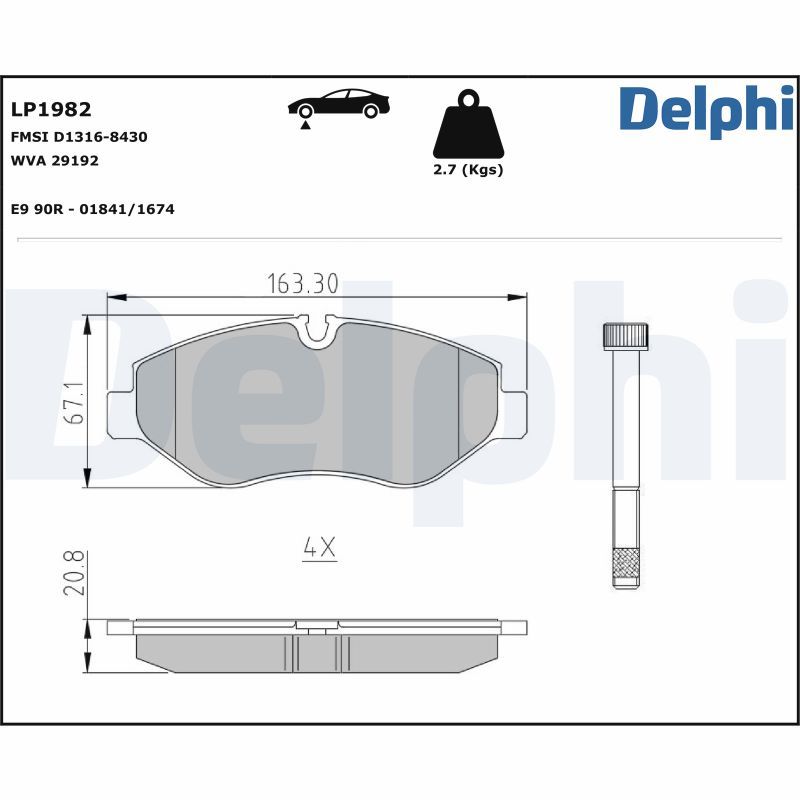 LP2047 Delphi Гальмівні колодки до дисків