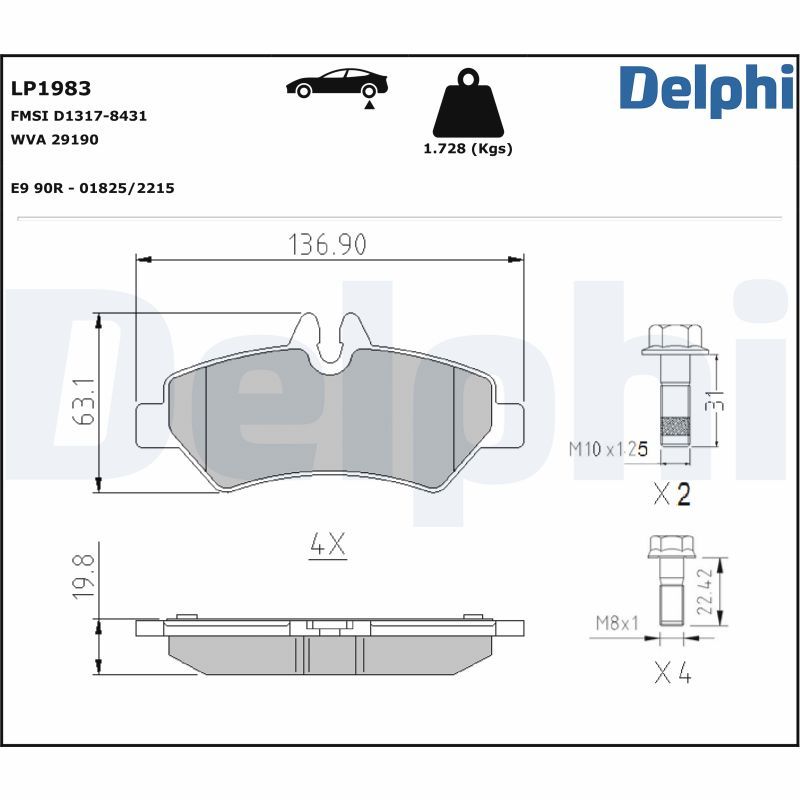 LP2048 Delphi Гальмівні колодки до дисків