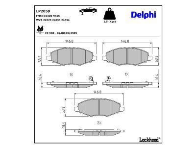 LP2059 Delphi Гальмівні колодки до дисків