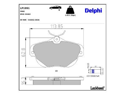 LP2063 Delphi Гальмівні колодки до дисків (з болтами)