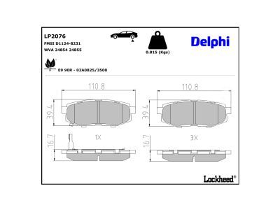LP2076 Delphi Гальмівні колодки до дисків