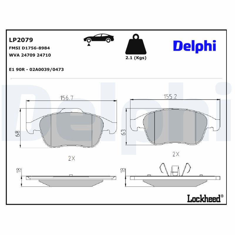 LP2079 Delphi Гальмівні колодки до дисків