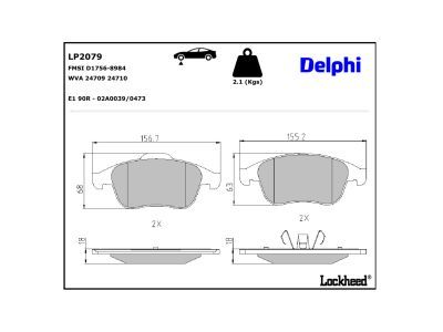 LP2079 Delphi Гальмівні колодки до дисків