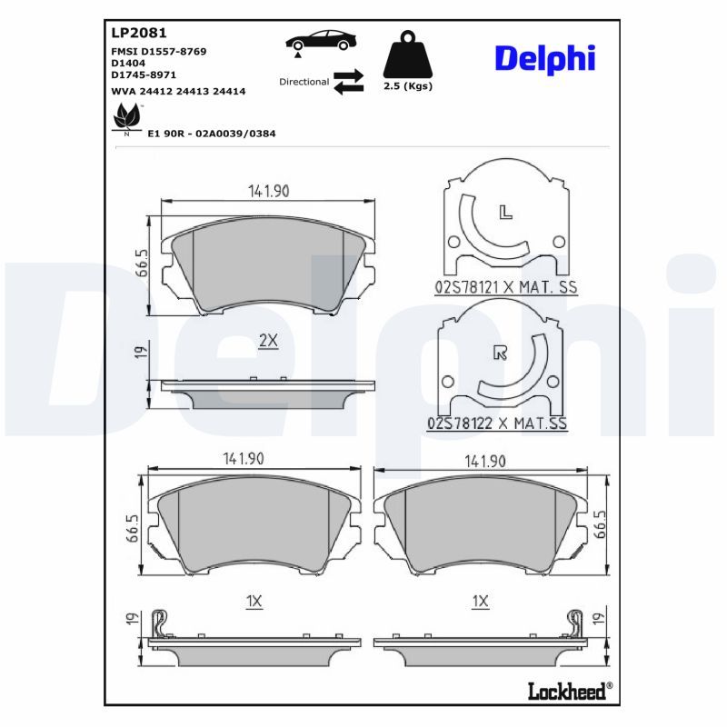 LP2081 Delphi Гальмівні колодки до дисків
