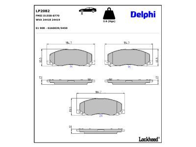 LP2082 Delphi Гальмівні колодки до дисків