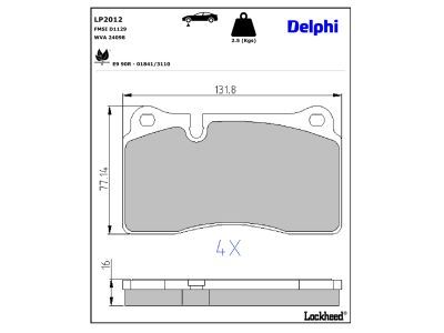 LP2094 Delphi Гальмівні колодки до дисків