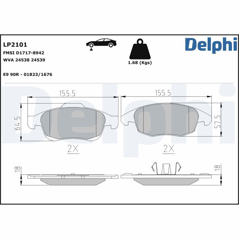 LP2101 Delphi Гальмівні колодки до дисків