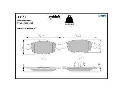 LP2101 Delphi Гальмівні колодки до дисків