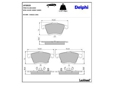 LP2104 Delphi Гальмівні колодки до дисків