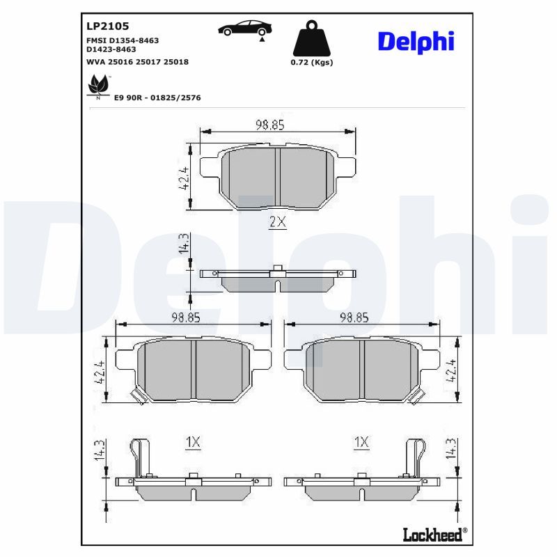 LP2105 Delphi Гальмівні колодки до дисків