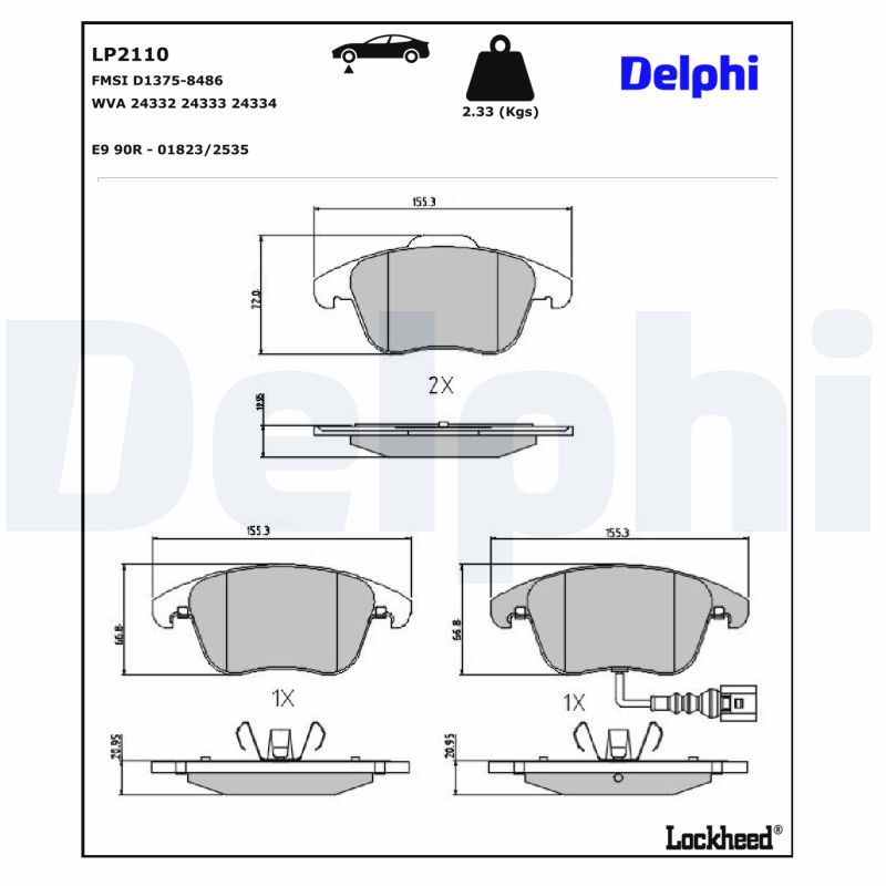 LP2110 Delphi Гальмівні колодки до дисків