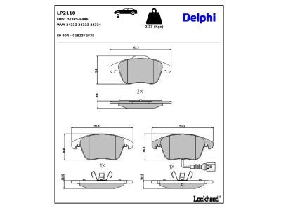 LP2110 Delphi Гальмівні колодки до дисків