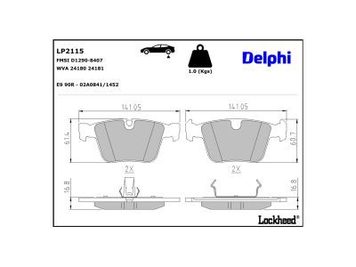 LP2115 Delphi Гальмівні колодки до дисків