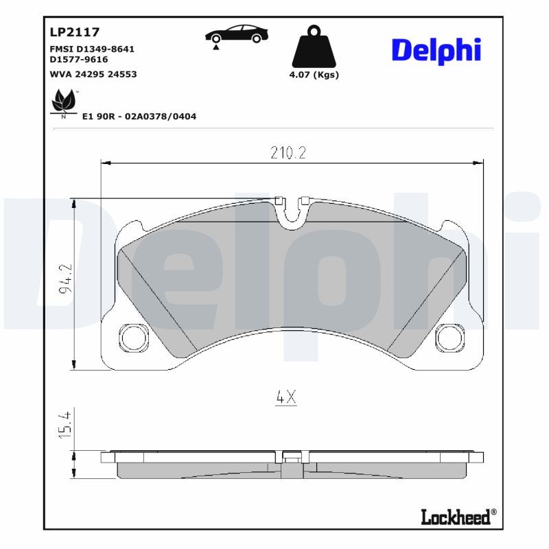 LP2117 Delphi Гальмівні колодки до дисків