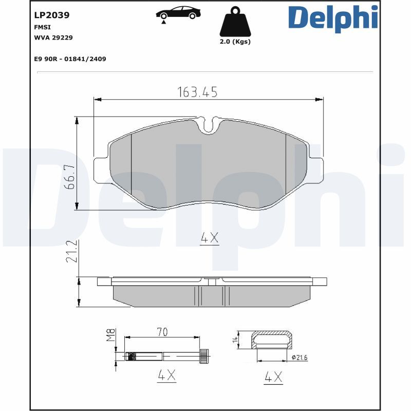LP2118 Delphi Гальмівні колодки до дисків