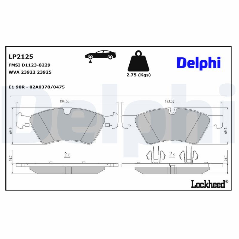 LP2125 Delphi Гальмівні колодки до дисків