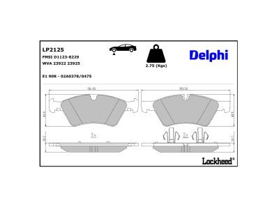 LP2125 Delphi Гальмівні колодки до дисків