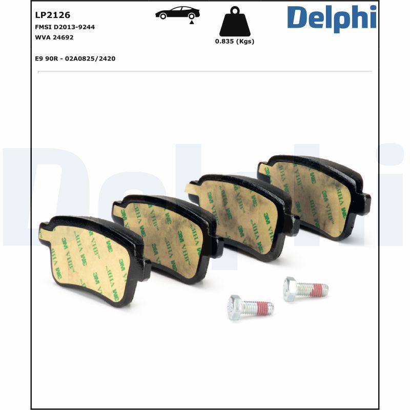 LP2126 Delphi Гальмівні колодки до дисків (з болтами)
