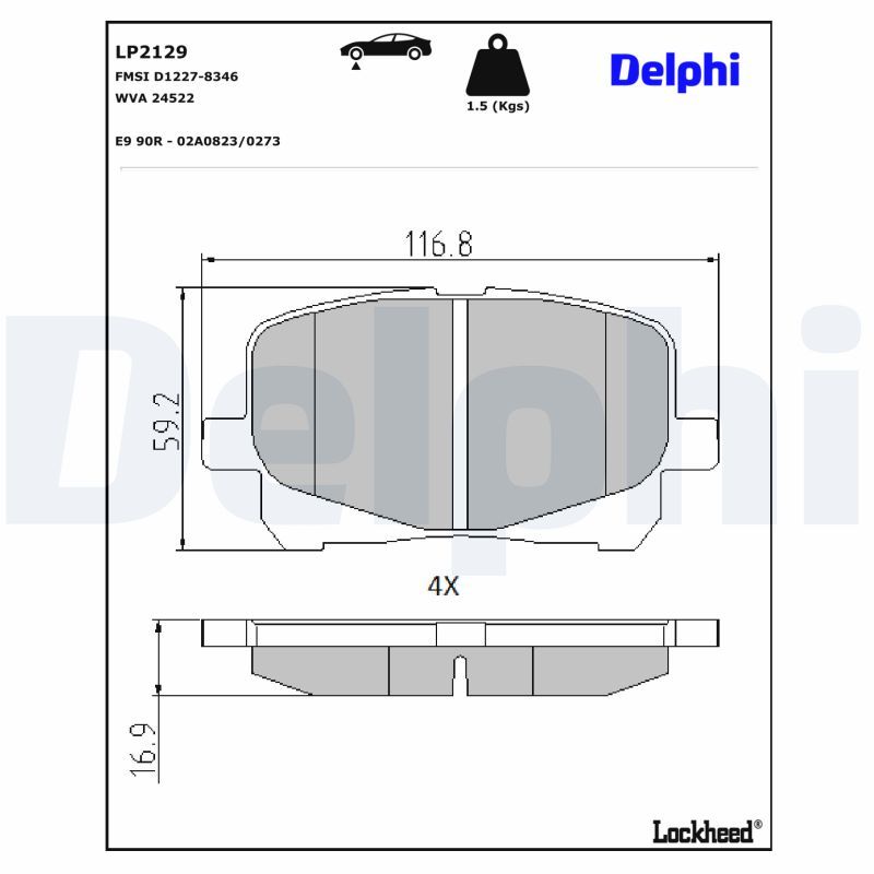 LP2129 Delphi Гальмівні колодки до дисків