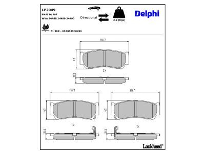LP2135 Delphi Гальмівні колодки до дисків