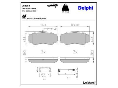 LP2140 Delphi Гальмівні колодки до дисків