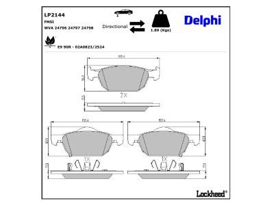 LP2144 Delphi Гальмівні колодки до дисків
