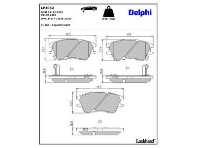 LP2147 Delphi Гальмівні колодки до дисків (з болтами)