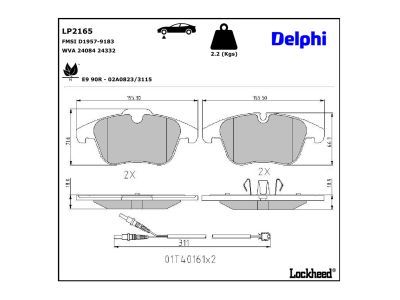 LP2165 Delphi Гальмівні колодки до дисків