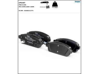 LP2167 Delphi Колодки гальмівні (задні) Opel Astra J 09 - R16 (Ate)