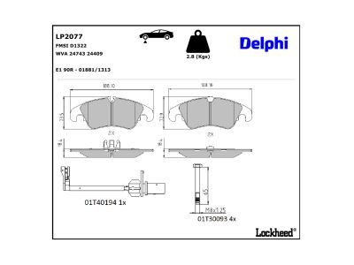 LP2169 Delphi Гальмівні колодки до дисків