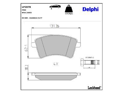 LP2172 Delphi Гальмівні колодки до дисків