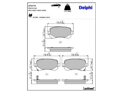 LP2174 Delphi Гальмівні колодки до дисків