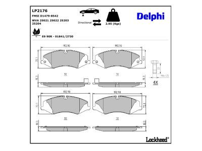 LP2176 Delphi Гальмівні колодки до дисків (з болтами)