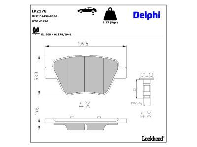 LP2178 Delphi Гальмівні колодки до дисків (з болтами)