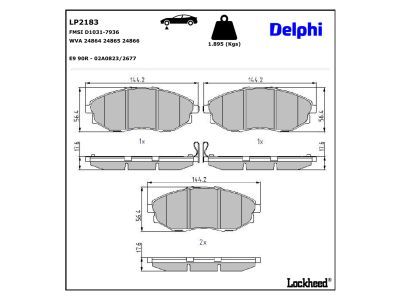 LP2183 Delphi Гальмівні колодки до дисків