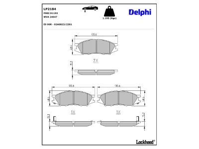 LP2184 Delphi Гальмівні колодки до дисків
