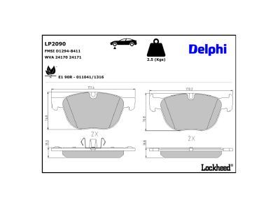 LP2189 Delphi Гальмівні колодки до дисків