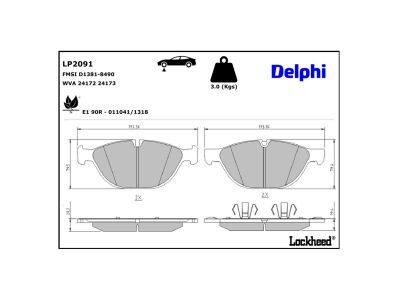 LP2189 Delphi Гальмівні колодки до дисків