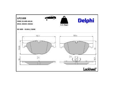 LP2189 Delphi Гальмівні колодки до дисків