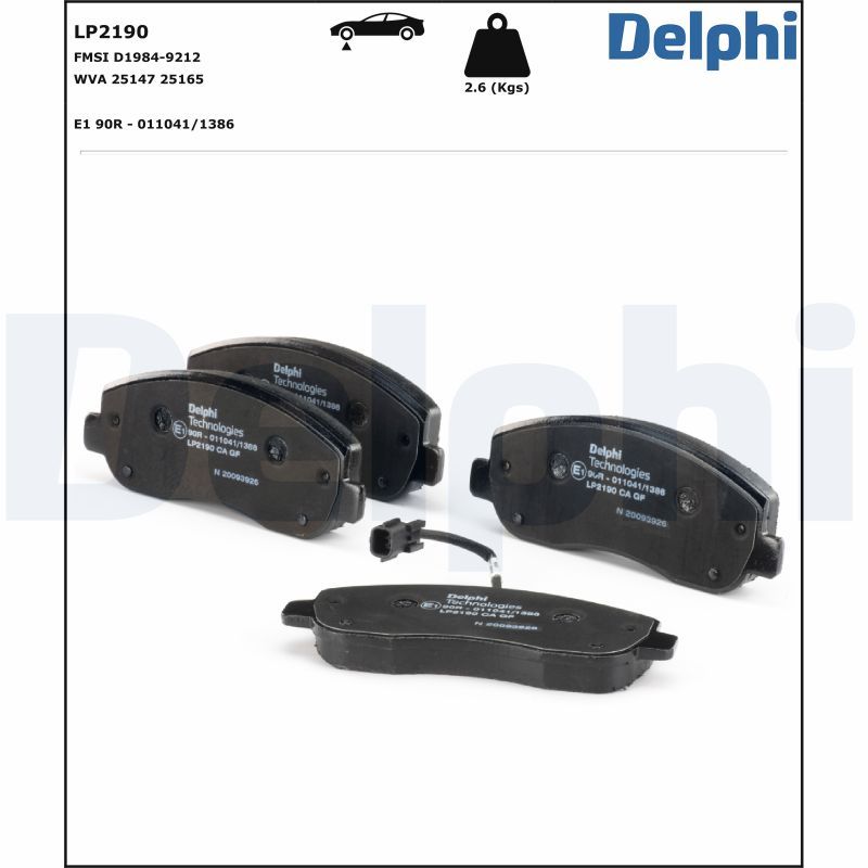 LP2190 Delphi Гальмівні колодки до дисків
