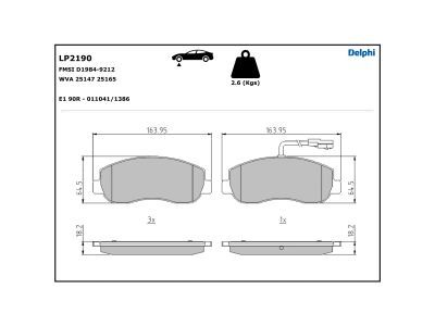 LP2190 Delphi Гальмівні колодки до дисків