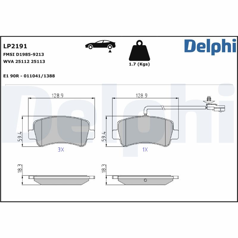 LP2191 Delphi Гальмівні колодки до дисків