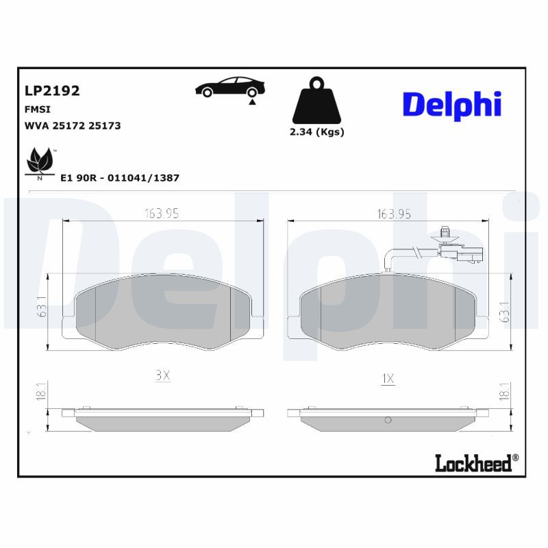 LP2192 Delphi Гальмівні колодки до дисків