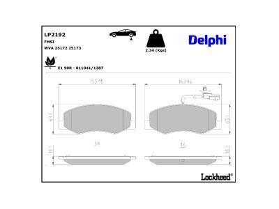 LP2192 Delphi Гальмівні колодки до дисків