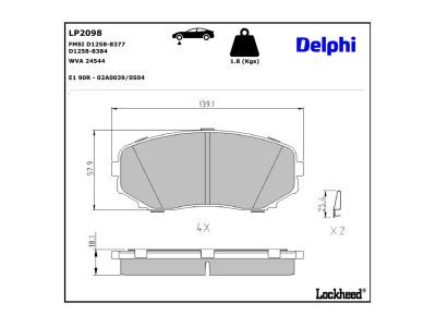 LP2193 Delphi Гальмівні колодки до дисків