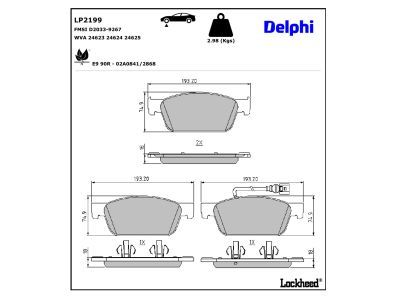 LP2199 Delphi Гальмівні колодки до дисків